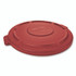 RUBBERMAID COMMERCIAL PROD. 2654 REDCT BRUTE Self-Draining Flat Top Lids for 32 gal Round BRUTE Containers, 22.25" Diameter x 3"h, Red, 3/Carton