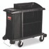 RUBBERMAID COMMERCIAL PROD. 6190 BLA Multi-Shelf Cleaning Cart, Plastic, 4 Shelves, 1 Bin, 22" x 49" x 50", Black