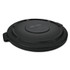 RUBBERMAID COMMERCIAL PROD. 1779738 BRUTE Self-Draining Flat Top Lids for 55 gal Round BRUTE Containers, 27.64" Diameter, Black, 3/Carton