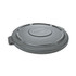 RUBBERMAID COMMERCIAL PROD. 260900GRAYCT BRUTE Self-Draining Flat Top Lids for 10 gal Round BRUTE Container, 15.91" Diameter, Gray, 6/Carton