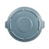 RUBBERMAID COMMERCIAL PROD. 260900GRAYCT BRUTE Self-Draining Flat Top Lids for 10 gal Round BRUTE Container, 15.91" Diameter, Gray, 6/Carton