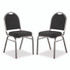 NATIONAL PUBLIC SEATING NPS® 9260SV2 9200 Series Premium Upholstered Stack Chair, Fabric, Supports 500 lb, 19" Seat Ht, Ebony Black Seat/Back, Silver Base, 2/PK