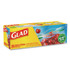 CLOROX SALES CO. Glad® 55052 Zipper Food Storage Plastic Bags, Quart Size, 7.75 x 7, Clear, 25 Bags/Box, 12 Boxes/Carton