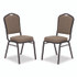 NATIONAL PUBLIC SEATING NPS® 9378BT2 9300 Series Deluxe Upholstered Stack Chair, Fabric, Supports 500 lb, 19" Seat Ht, Natural Taupe Seat/Back, Black Base, 2/Pack