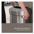 RUBBERMAID COMMERCIAL PROD. 2147584 Refine Series Waste Receptacle, 23 gal, Plastic/Stainless Steel