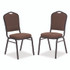 NATIONAL PUBLIC SEATING NPS® 9361BT2 9300 Series Deluxe Upholstered Stack Chair, Fabric, Supports 500 lb, 19" Seat Height, Chocolatier Seat/Back, Black Base, 2/PK
