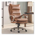 LA-Z-BOY CHAIR COMPANY 60075CAM Jenkins Executive Big and Tall Chair, Supports Up to 400 lb, 20" to 23" Seat Height, Brown Seat/Back, Silver/Black Base