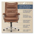 LA-Z-BOY CHAIR COMPANY 60075CAM Jenkins Executive Big and Tall Chair, Supports Up to 400 lb, 20" to 23" Seat Height, Brown Seat/Back, Silver/Black Base