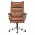 LA-Z-BOY CHAIR COMPANY 60075CAM Jenkins Executive Big and Tall Chair, Supports Up to 400 lb, 20" to 23" Seat Height, Brown Seat/Back, Silver/Black Base