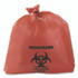 HERITAGE Z8048VRP01 Healthcare Pre-Printed High-Density Can Liners, Biohazard: Infectious Waste, 45 gal, 16 mic, 40 x 48, Red, Flat Pack, 250/CT