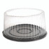 PLASTIFAR SA 18361 Bakery Containers, 8" Cake, 9.7" Diameter x 5" h, Black/Clear, 100/Carton
