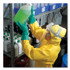 SMITH AND WESSON KleenGuard™ 09813 A70 Chemical Spray Protection Coveralls, Elastic Wrists, Ankles, Hood, Large, Yellow, 12/Carton