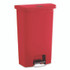 RUBBERMAID COMMERCIAL PROD. 1883570 Slim Jim Streamline Resin Step-On Container, 24 gal, Resin, Red