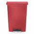 RUBBERMAID COMMERCIAL PROD. 1883570 Slim Jim Streamline Resin Step-On Container, 24 gal, Resin, Red