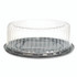 PLASTIFAR SA 18244 Bakery Containers, 9" Cake Container, 11.2" Diameter x 3.5" h, Black/Clear, 50/Carton