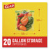 CLOROX SALES CO. Glad® 55050 Zipper Food Storage Plastic Bags, Gallon Size, 10.75 x 10.19, Clear, 20 Bags/Box, 12 Boxes/Carton