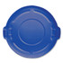 RUBBERMAID COMMERCIAL PROD. 263100BE BRUTE Self-Draining Flat Top Lids for 32 gal Round BRUTE Containers, 22.25" Diameter, Blue