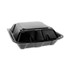 PACTIV EVERGREEN CORPORATION YTDB99010000 Vented Foam Hinged Lid Container, Dual Tab Lock, 9.1 x 9 x 3.3, Black, 150/Carton