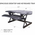 Rocelco, Inc Rocelco RCADRB46A Rocelco CADR-46 Corner Sit-to-Stand Desk Riser