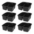STOREX INDUSTRIES Storex Small Caddy, Black, Pack of 6