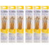 DIXON FINE ART Princeton RealValue Round Brush Set, Camel Bristles, Short Handle Mixed Media Paintbrush, Yellow, 3 Per Set, 6 Sets