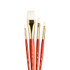 DIXON FINE ART Princeton RealValue Brush Set, White Taklon Bristles, Short Handle Mixed Media Paintbrush, Red, 4 Pieces