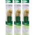 DIXON FINE ART Princeton RealValue Brush Set, Gold Taklon Bristles, Short Handle Mixed Media Paintbrush, Green, 4 Per Set, 3 Sets