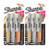 NEWELL BRANDS DISTRIBUTION LLC Sharpie® Metallic Permanent Markers, Chisel Tip, Assorted Colors, 3 Per Pack, 2 Packs