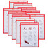 C-LINE PRODUCTS INC C-Line® Reusable Dry Erase Pocket - Study Aid, Neon Red, 9" x 12", Pack of 10