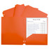 C-LINE PRODUCTS INC C-Line® Two-Pocket Heavyweight Poly Portfolio Folder with Three-Hole Punch, Orange, Each