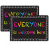 ASHLEY PRODUCTIONS Smart Poly® Welcome Mat with Slip Resistant Backing, 15.5" x 23.5", Chalk Loops Everyone Welcome, Pack of 2