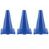 CHAMPION SPORTS Champion Sports Hi-Visibility Flexible Vinyl Cone, 12", Royal Blue, Pack of 3