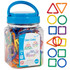 LEARNING ADVANTAGE edxeducation® Geo Links - Mini Jar - Set of 144 - Linking Shapes - 6 Colors