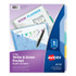 AVERY PRODUCTS CORP Avery® Write & Erase Durable Plastic Dividers with Pockets, 5-Tab Set, Multicolor