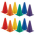 CHAMPION SPORTS Champion Sports High Visibility Plastic Cone Set, Assorted Fluorescent Colors, 6 Per Set, 2 Sets