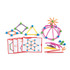 LEARNING ADVANTAGE edxeducation® Skeletal Starter Geo Set - 144 Multicolored Pieces - 20 Double-Sided Activity Cards
