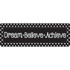 ASHLEY PRODUCTIONS Ashley Productions® The Original Fun Mat™, Mat Runner, 15.5" x 47", Dream Believe, Achieve, Black with White Dots