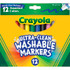 CRAYOLA LLC Crayola® Ultra-Clean Markers, Broad Line, Assorted Colors, 12 Count
