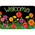 ASHLEY PRODUCTIONS Ashley Productions® Smart Poly™, The Original Fun Mat™, Welcome Mat, 15.5" x 23.5", Wildflowers, Welcome