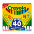 CRAYOLA LLC Crayola® Washable Markers, Broad Line, Assorted Colors, Pack of 40