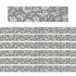 TEACHER CREATED RESOURCES Teacher Created Resources® Classroom Cottage Gray Floral Straight Border Trim, 35 Feet Per Pack, 6 Packs