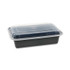 PACTIV EVERGREEN CORPORATION NC888B Newspring VERSAtainer Microwavable Containers, 38 oz, 8.8 x 6 x 2.5, Black/Clear, Plastic, 150/Carton
