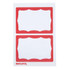BAUMGARTENS INC SICURIX Adhesive Badges, Red Border, Pack of 100