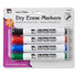ADVANTUS Charles Leonard Dry Erase Markers, Barrel Style, Low Odor, Chisel Tip, Assorted Colors, Pack of 4