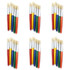 ADVANTUS Charles Leonard Round Paint Brushes, Short, Assorted Colors, 5 Per Set, 6 Sets