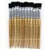 ADVANTUS Charles Leonard Flat Tip Easel Paint Brushes, Short Stubby Handle, 0.50 Inch, Natural Handles, Black Bristles, 12/Pack