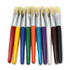 ADVANTUS Charles Leonard Stubby Flat Brushes, Natural Bristles, Assorted Colors, Set of 10