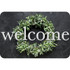 ASHLEY PRODUCTIONS Ashley Productions® The Original Fun Mat™, Welcome Mat, 15.5" x 23.5", Slate Wreath Welcome