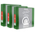 BAZIC PRODUCTS BAZIC Products® Slant D Ring View Binder with 2 Pockets, 3", Green, Pack of 3