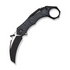 We Knife Tayra Flipper Knife Tiger Stripe Pattern Flamed Titanium Handle Black Titanium Integral Backspacer & Finger Ring